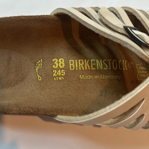 Birkenstock Ivory Patent Leather Sandals 38 - Picture 8 of 8